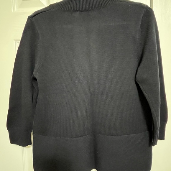 Navy Cardigan with Gold Zipper Accents - Picture 2 of 4